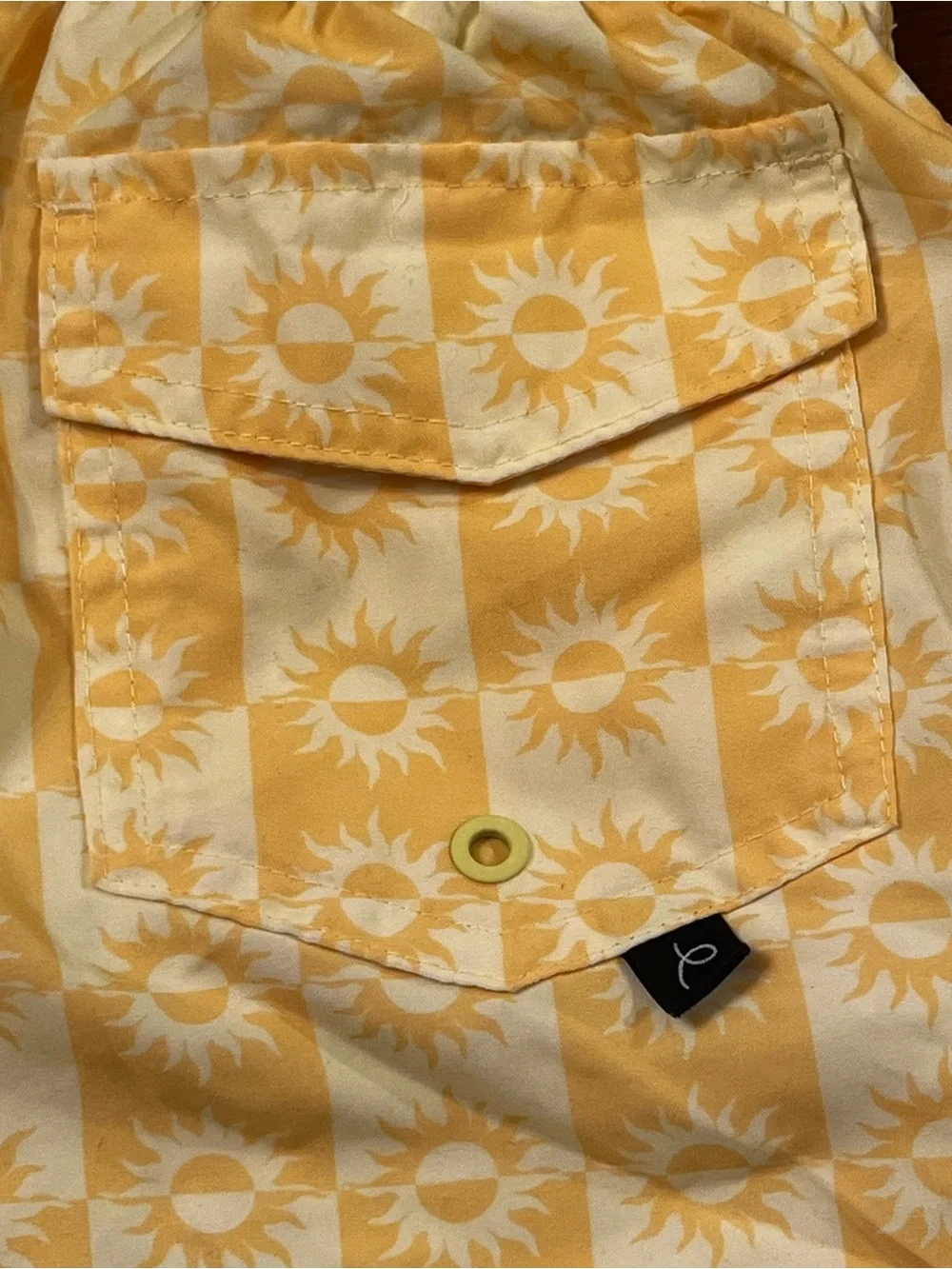 Boys Art Class Swim Trunks Size M (8) - Yellow Checkerboard Sun Print